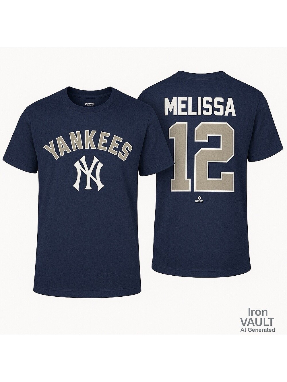 Melissa New York Yankees Womens Medium Navy Fanatics MLB Jersey Style Tee